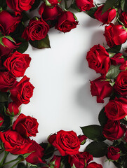 Poster - frame for valentine's day, center is white, blank copy space