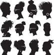 © Adeela vector & ai - People Barber Hipster silhouette icons