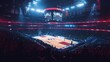 promotion banner for the premiere of the NBA match , basketball Arena , Generative Ai 