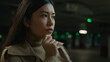 © Yuliia - Asian woman portrait thoughtful chinese korean japanese pensive businesswoman girl think business idea deep thoughts in car parking thinking problem answer question planning strategy deciding choosing