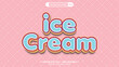 Colourful soft ice cream editable 3d vector text style effect