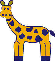 Cute Giraffe Multi Color Icon, Colorful Illustration