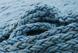 Fototapeta Łazienka - Blue rope for a boat by the sea pattern nautical background