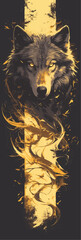 Canvas Print - Wolf Power: Tattoo Design