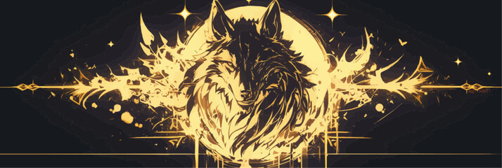 Wall Mural - Wolf Power: Tattoo Design