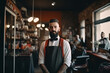 Picture of Italian barbershop. Professional male hairstylist in salon