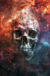 Futuristic Cybernetic Skull in Neon 
