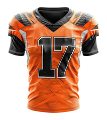 orange american football jersey template with front view, generated ai
