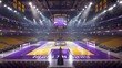The basketball home court , basketball Arena background, Generative Ai 