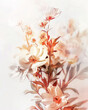 Elegant floral arrangement in soft pastel colors, on a white background