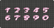 Pink Gradient with Bright Glow numbers digit