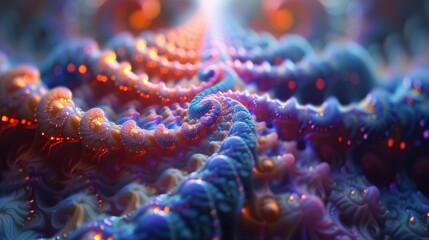 Poster - A close up of a colorful swirl pattern on the surface, AI