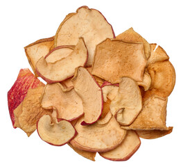 Wall Mural - Dried apple slices on isolated background