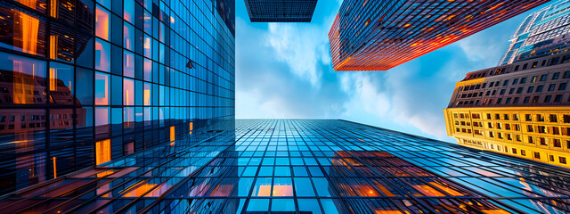 Poster - Beautiful mirrored buildings