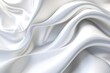 3d silk luxury texture background. Fluid iridescent holographic neon curved wave in motion white background. Silky cloth luxury fluid wave banner.