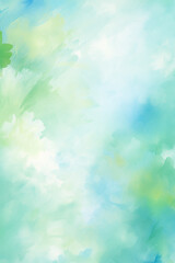 Sticker - Blue and green abstract background. Watercolor summer texture. Generative AI.