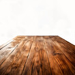 A close-up view of a wooden table with a textured surface, set against a plain white background.