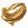 A luxurious golden silk scarf, elegantly draped.
