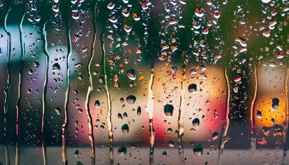 Wall Mural - raindrops on window colorful backdrop