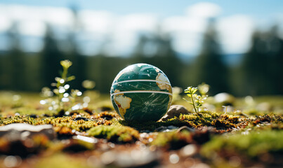 small globe on the field.