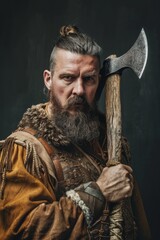 Warriors of the world ancient viking warrior BARBARIAN Generative AI