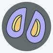 Icon Mussel. related to Seafood symbol. color mate style. simple design illustration