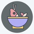 Icon Soup Sea. related to Seafood symbol. color mate style. simple design illustration