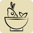 Icon Soup Sea. related to Seafood symbol. hand drawn style. simple design illustration
