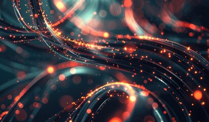 Wall Mural - abstract futuristic visualization lines, glowing patterns, modern aesthetic, creative, created with 