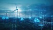 © Imron - technology monitoring renewable energy grids blue bacgkround