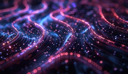 Wall Mural - abstract futuristic visualization lines, glowing patterns, modern aesthetic, creative, created with 