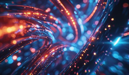 Wall Mural - abstract futuristic visualization lines, glowing patterns, modern aesthetic, creative, created with 