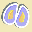 Sticker Mussel. related to Seafood symbol. simple design illustration