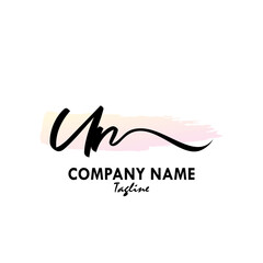 UR Watercolor Initial Logo Design Vector