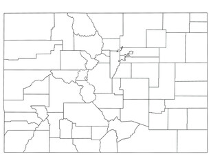  Colorado administrative map. counties map of Colorado, blank Map, empty map of Colorado