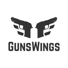 gun wings flat modern logo
