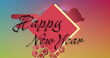 Colorful background showcasing Happy New Year text with decorative elements