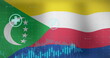 Image of data processing over flag of comoros