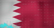 Image of data processing over flag of bahrain