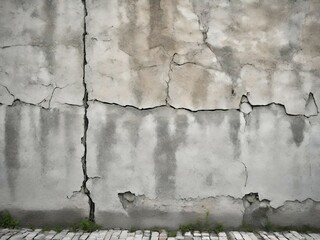 Canvas Print - concrete wall with cracks and scratches