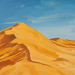 Wall Mural - Desert Dunes at High Noon Mockup: Golden Sands Under Blazing Sun