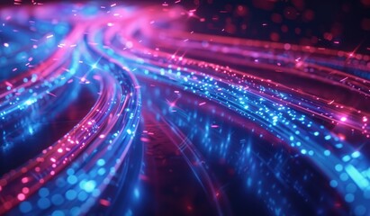 Wall Mural - abstract futuristic visualization lines, glowing patterns, modern aesthetic, creative, created with 