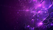 purple background with hexagons and glowing lights
