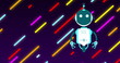 Image of ai chat bot over colourful striped background