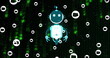 Image of ai chat bot and icons over binary coding on black background