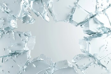 Wall Mural - A shattered window with a hole in the middle