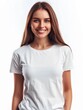 © dendyh7 - Woman wearing white tshirt mockup created with generative AI