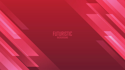 Wall Mural - Abstract red geometric banner background with diagonal shape layer. Digital futuristic technology cyber background. Vector Illustration