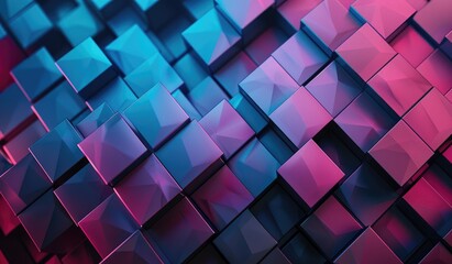 Wall Mural - technological patterns, with gradient blue and purple theme, abstract background, created with ai