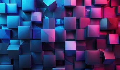 Wall Mural - technological patterns, with gradient blue and purple theme, abstract background, created with ai